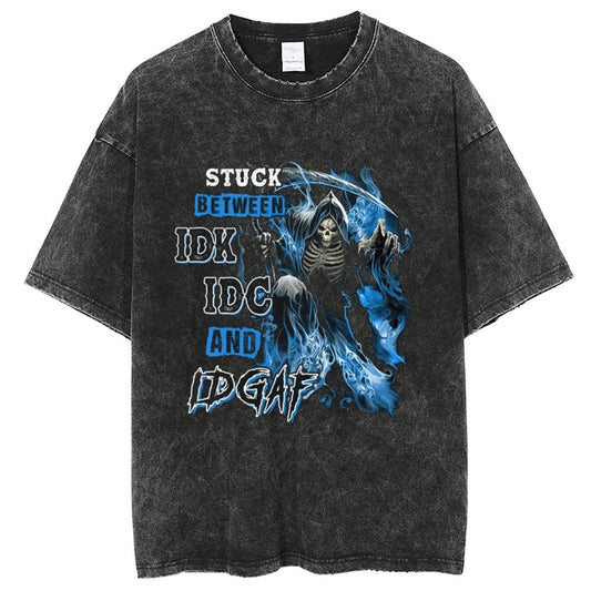 Unisex Vintage Solid Wash T-Shirts 2305104068