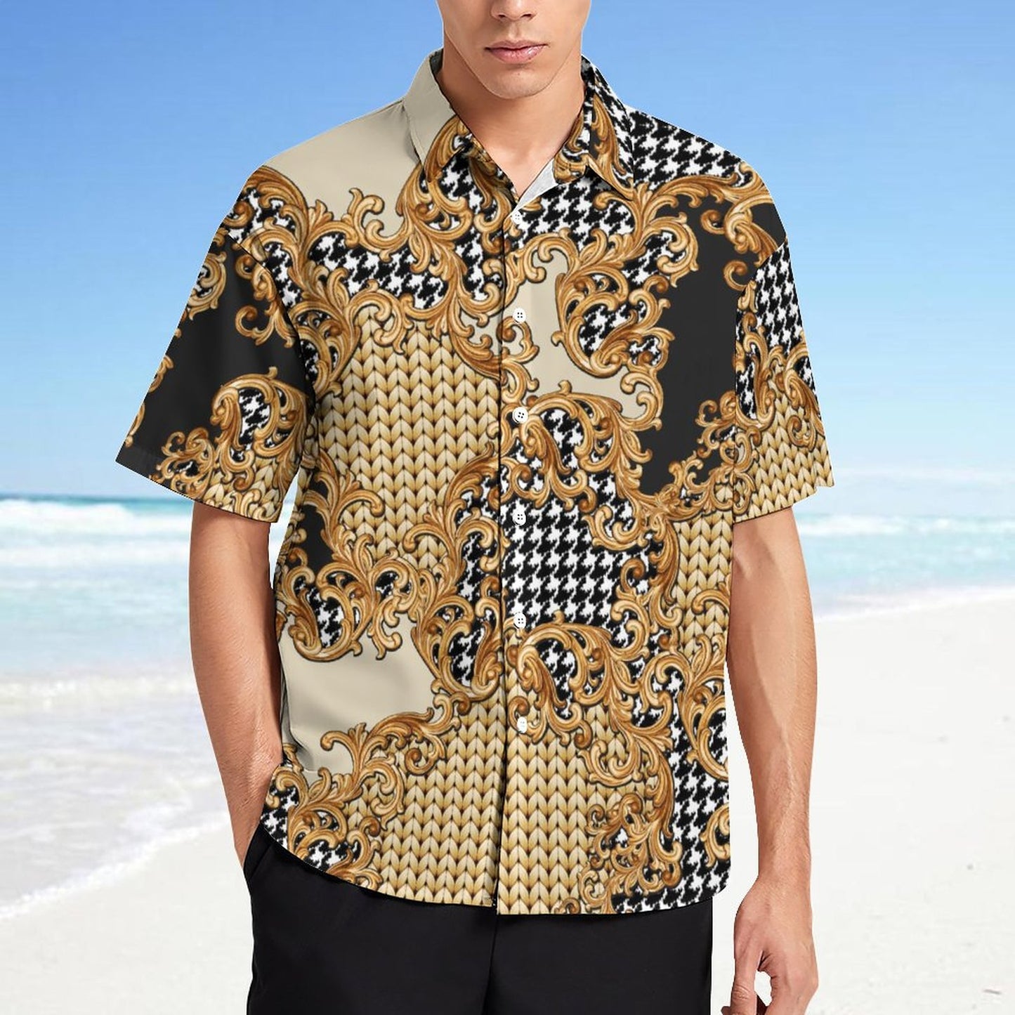 Men's Fashion Casual Printed Short Sleeve Shirts 2306101355