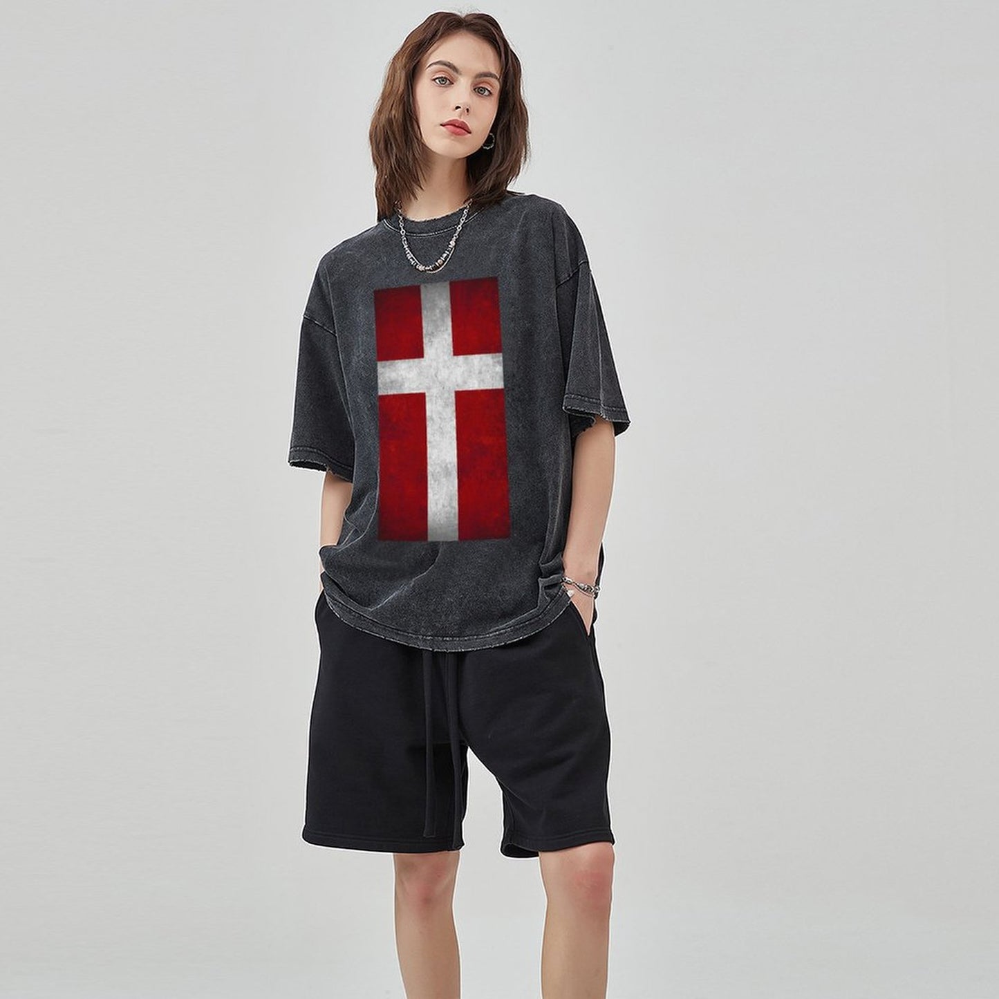 Unisex Vintage Solid Wash T-Shirts 2305103965