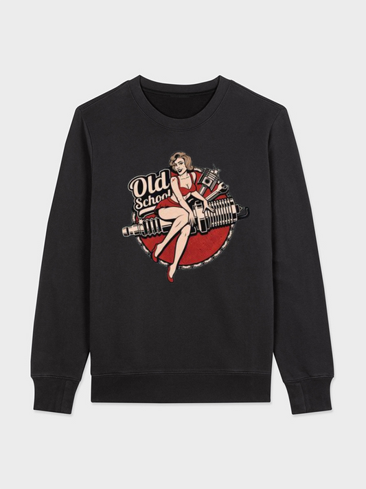 Unisex Round Neck Casual Printed Long Sleeve Sweatshirt