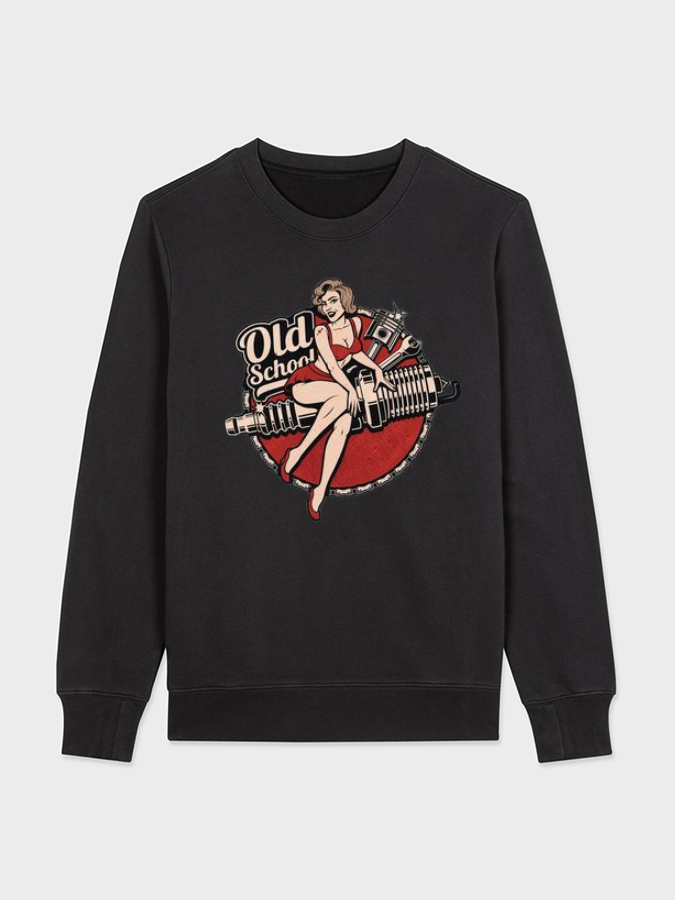 Unisex Round Neck Casual Printed Long Sleeve Sweatshirt