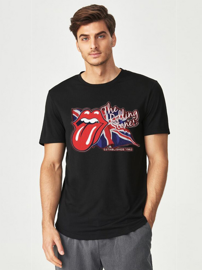 Unisex Round Neck Casual Printed Short Sleeve T-Shirt