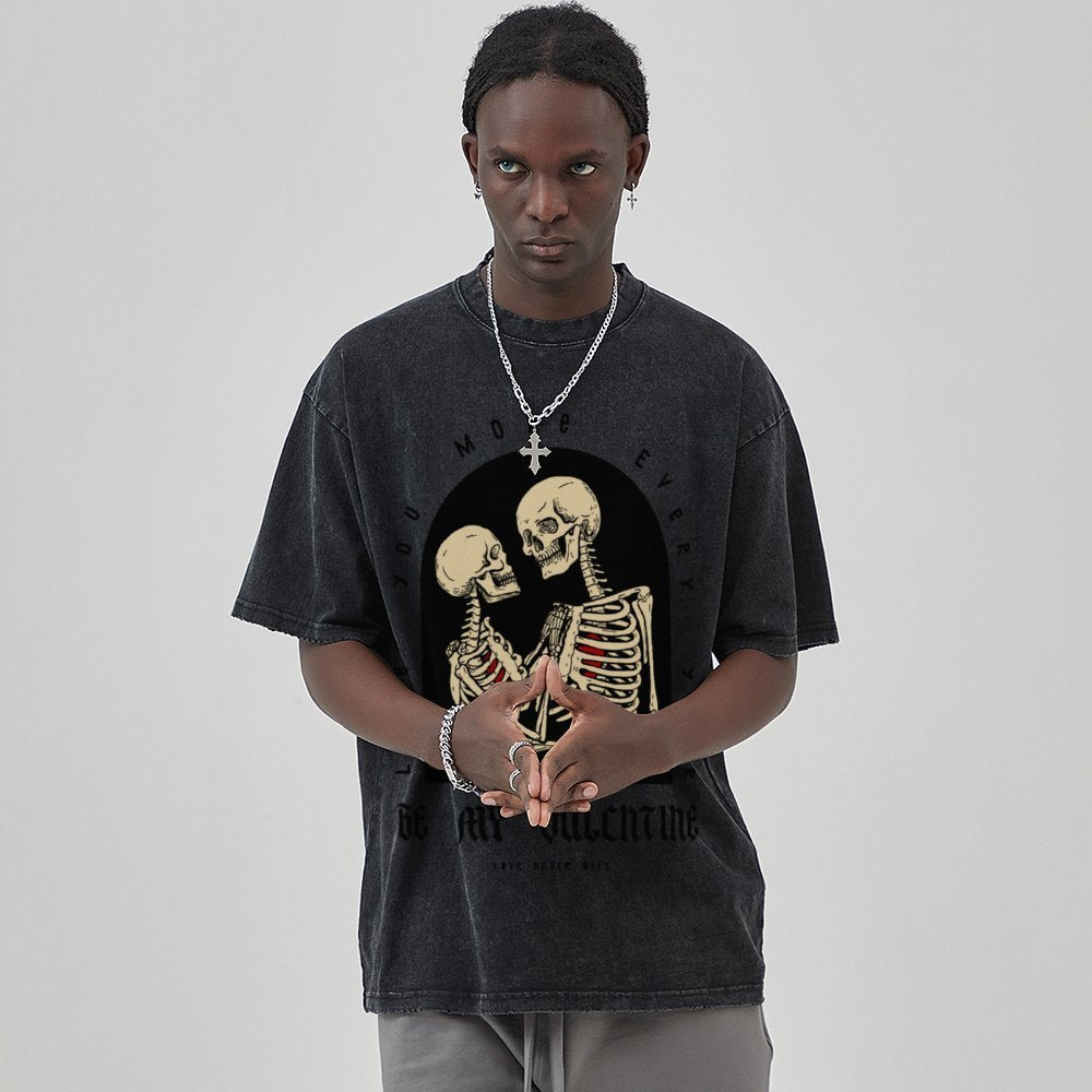 Unisex Vintage Solid Wash T-Shirts 2305102637