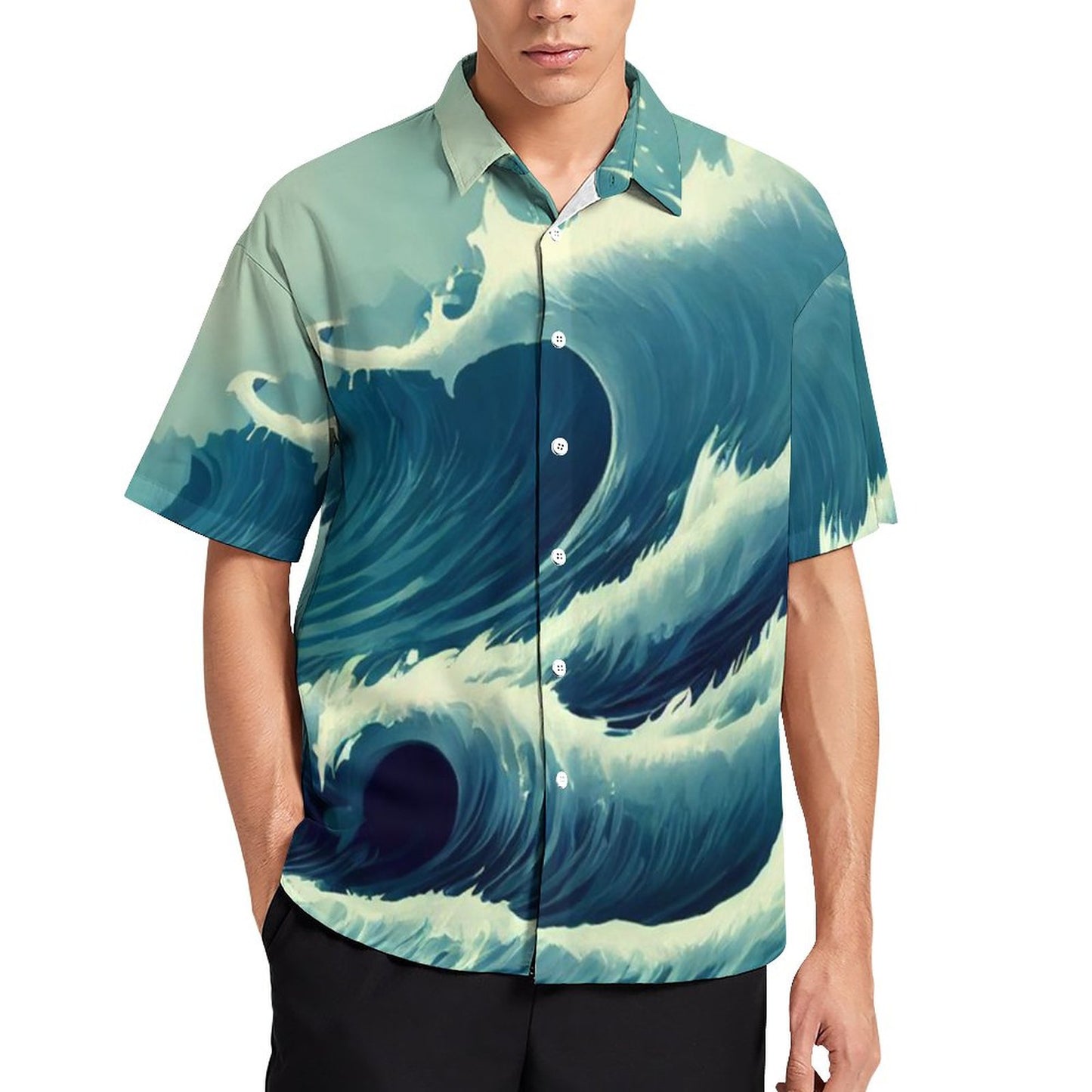 Men's Hawaiian Print Resort Shirt 2305101776
