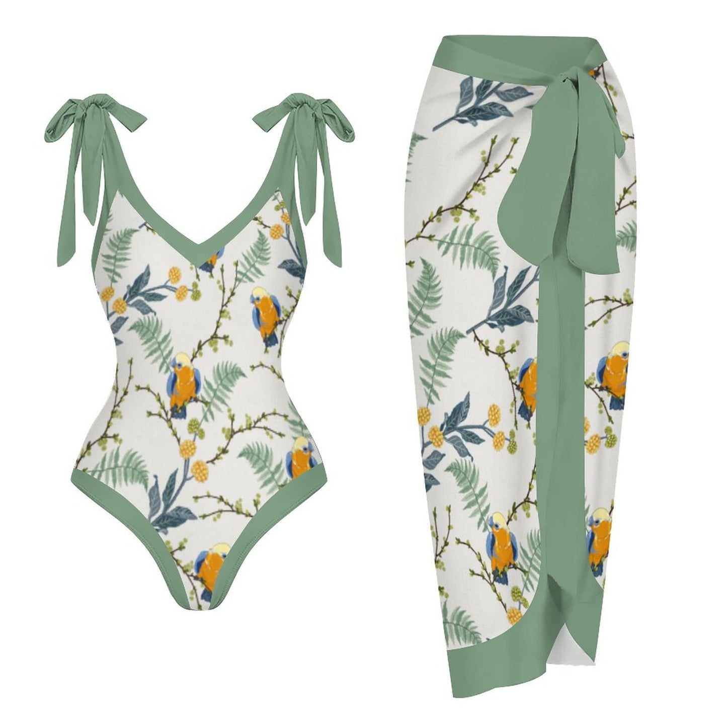 Casual Printed One Piece Swimsuit And Cover Up 2305105883