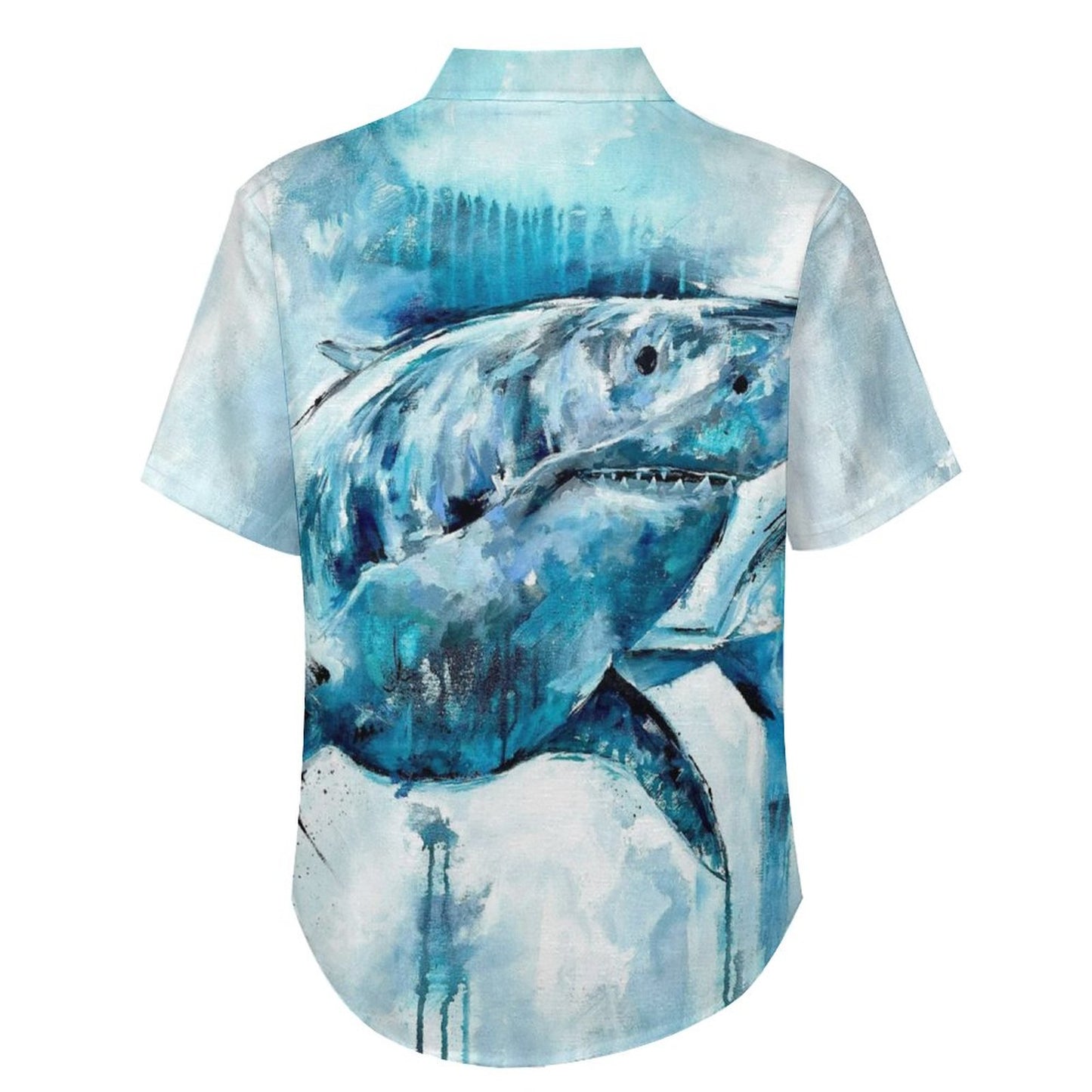 Men's Shark Painted Art Print Vacation Hawaiian Shirt 2305106283