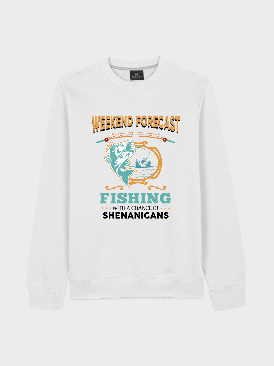 Men's Round Neck Casual Fishing Printed Long Sleeve Sweatshirt