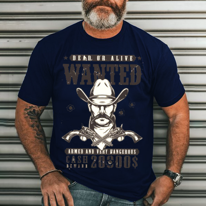 Cowboy Men's Casual Printed T-Shirt