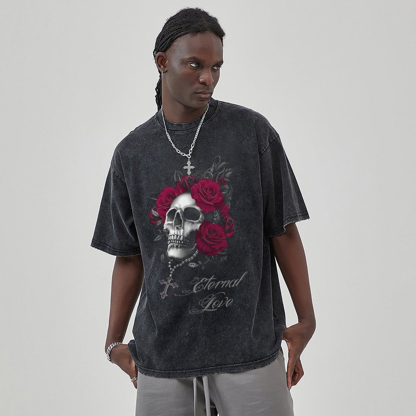 Unisex Vintage Solid Wash T-Shirts 2305104071