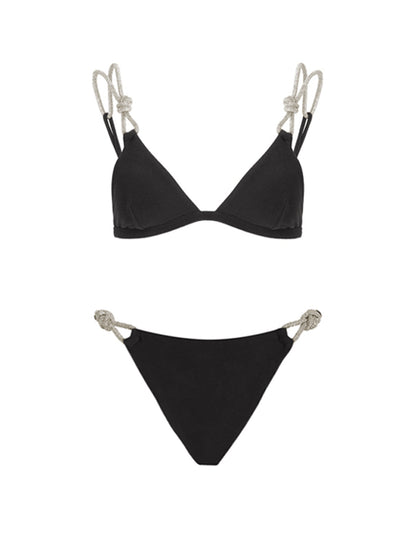 Sexy Bikini And Geometric Print Cover Up