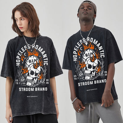Unisex Vintage Solid Wash T-Shirts 2305101602