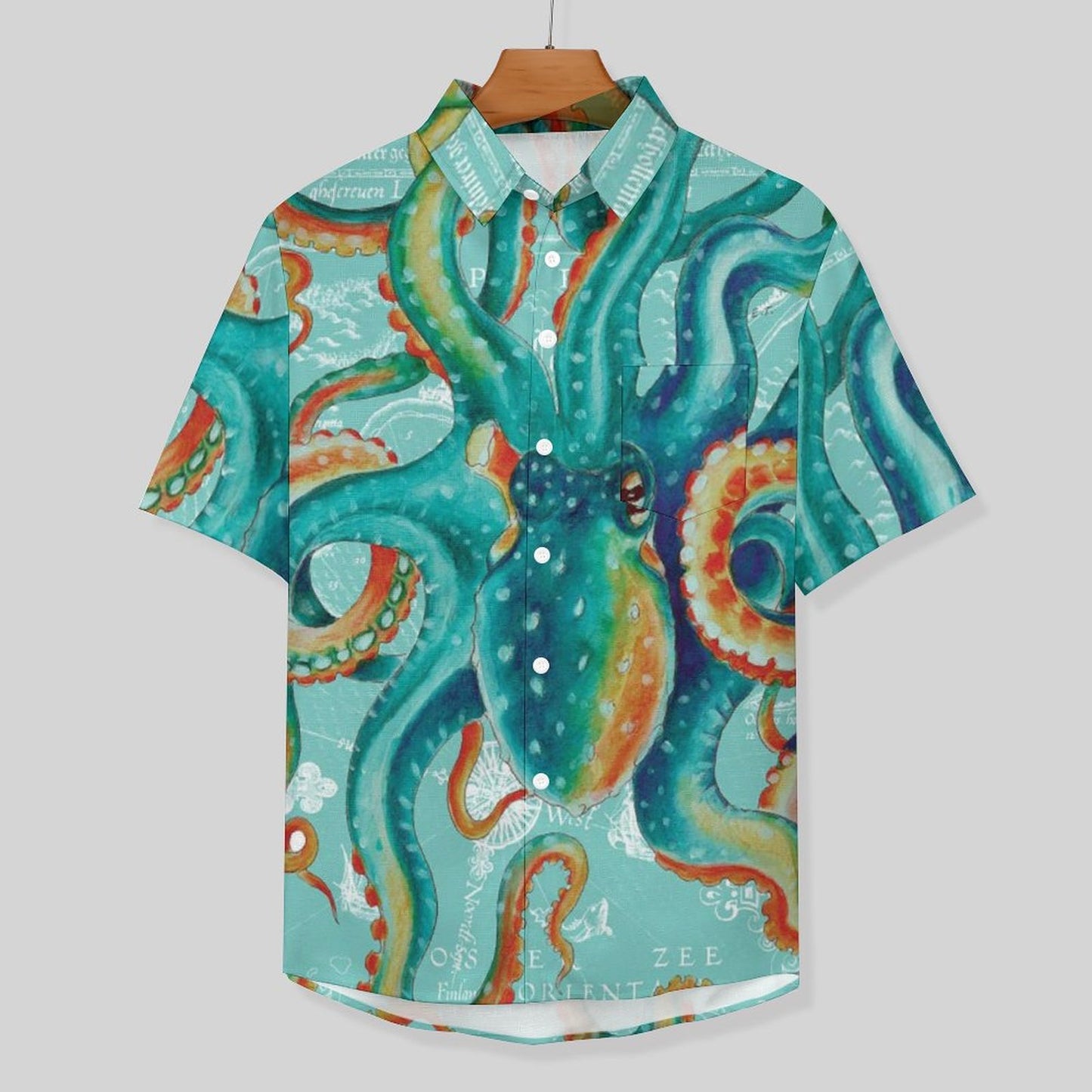 Men's Octopus Painted Art Print Vacation Hawaiian Shirt 2305106290