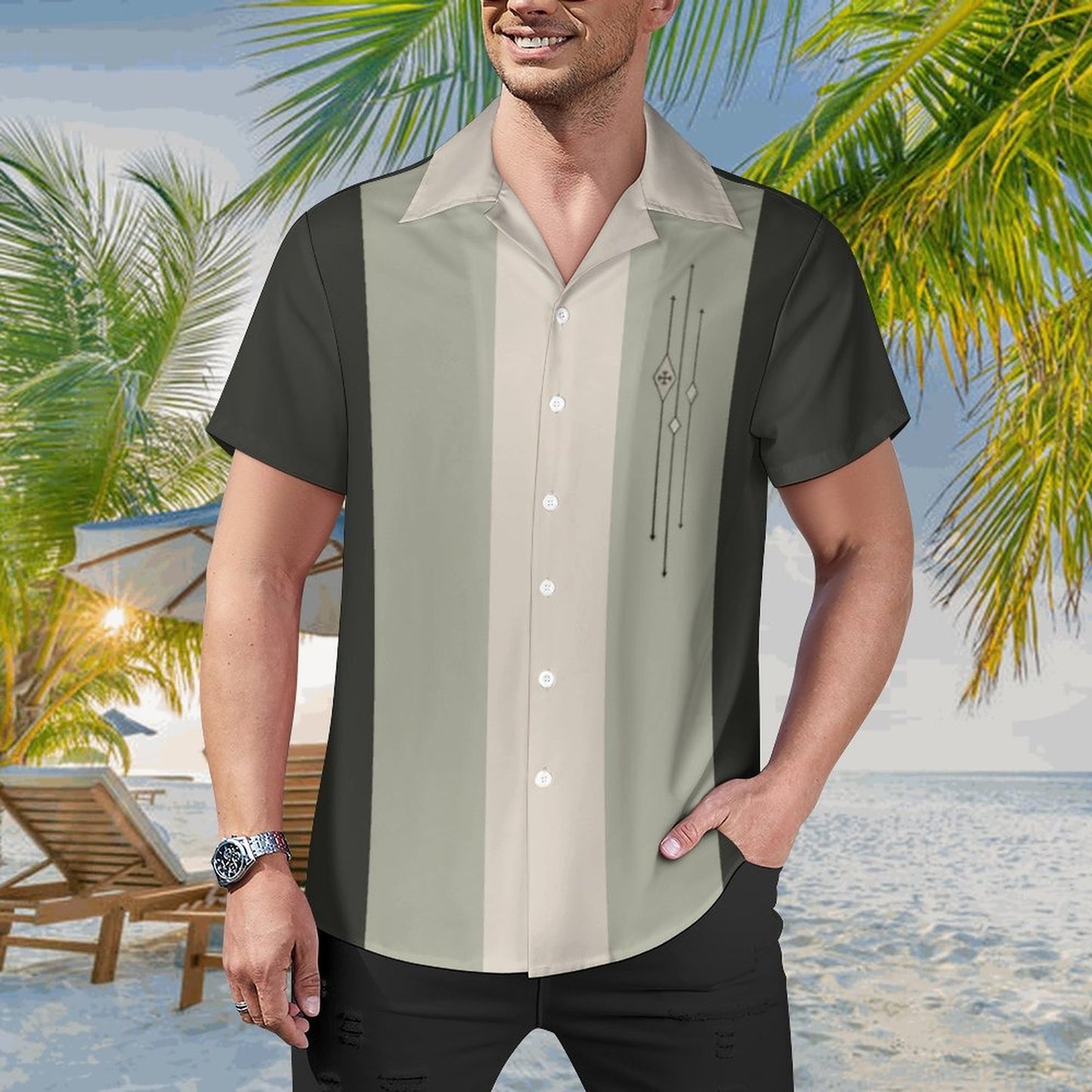 Men's Hawaiian Print Casual Shirt 2304104829
