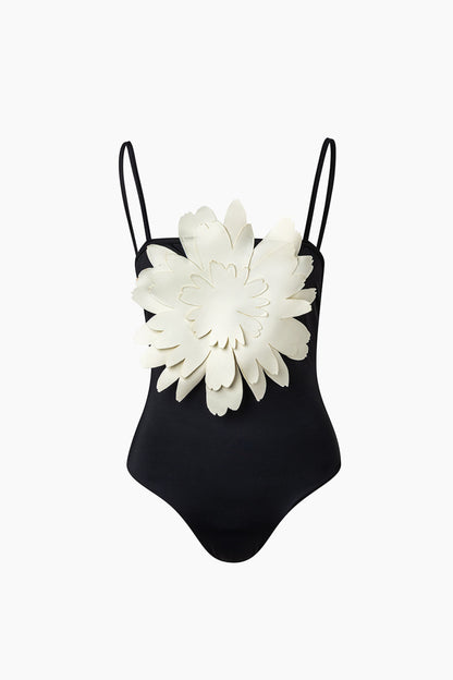 Floral One Piece Black