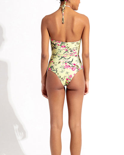 Fashion Floral Print Beach Bikini and Cover Up