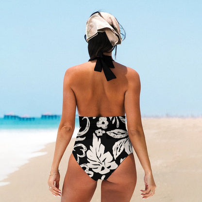 Casual Printed One Piece Swimsuit And Cover Up 2306102173