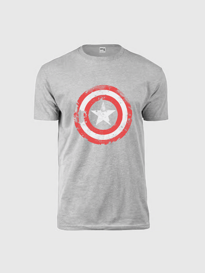 Men's Casual Captain America Printed Round Neck Short Sleeve T-Shirt