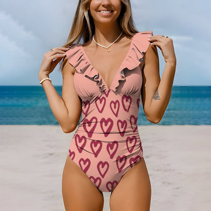 Casual Printed One Piece Swimsuit And Cover Up 2306103132
