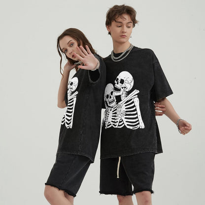 Unisex Vintage Solid Wash T-Shirts 2305101595
