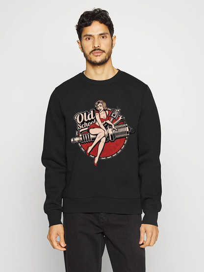 Unisex Round Neck Casual Printed Long Sleeve Sweatshirt