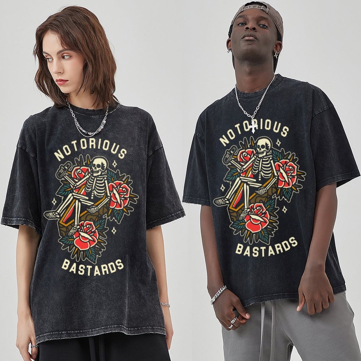 Unisex Vintage Solid Wash T-Shirts  2305101932