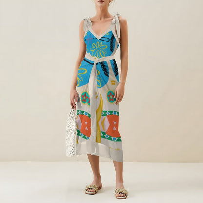 Casual Printed One Piece Swimsuit And Cover Up 2305104422