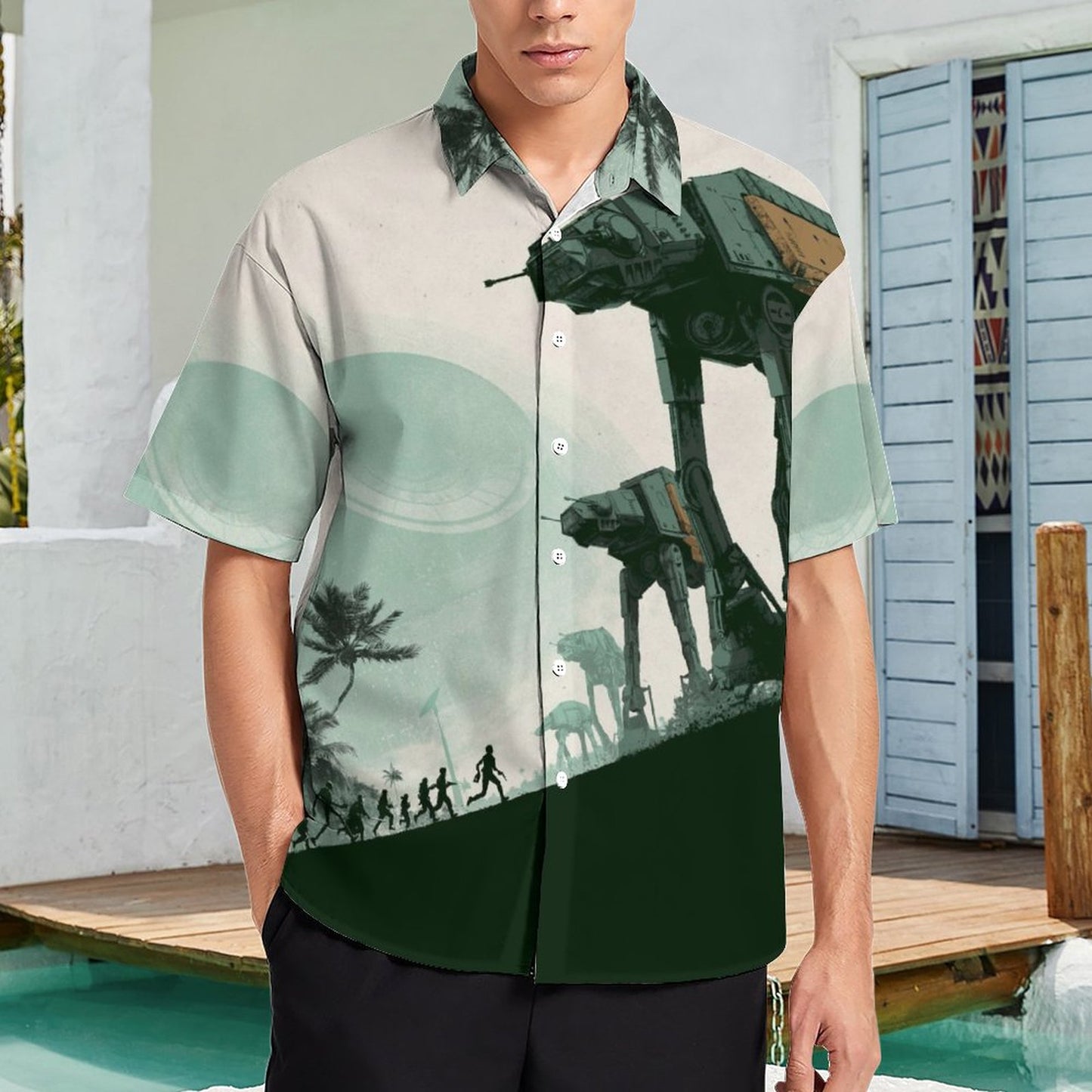 Men's Fashion Casual Printed Short Sleeve Shirts 2306101713