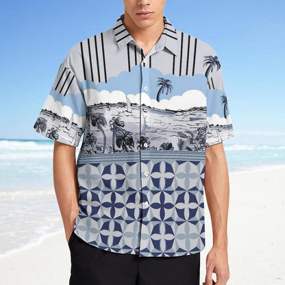 Men's Fashion Casual Printed Short Sleeve Shirts 2305107119
