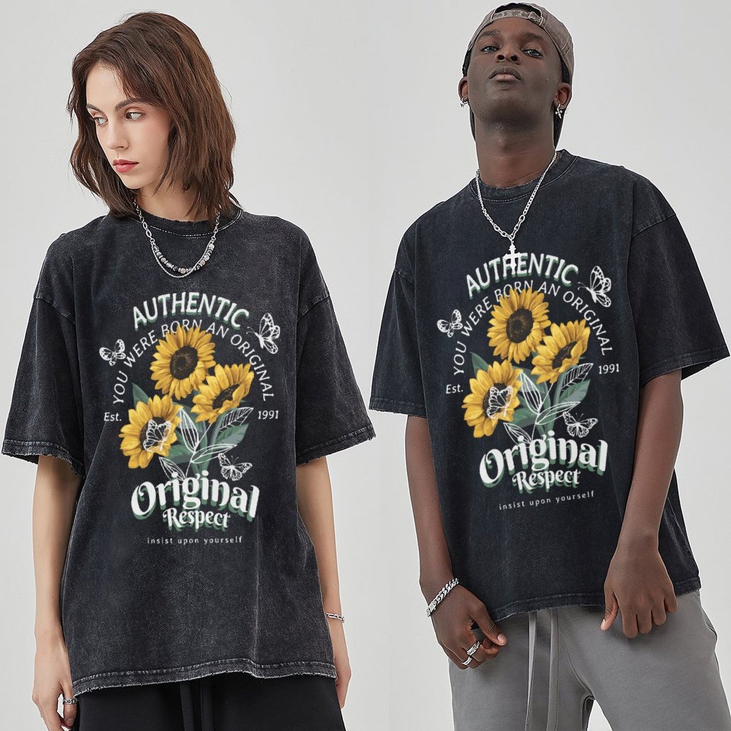 Unisex Vintage Solid Wash T-Shirts 2305101926
