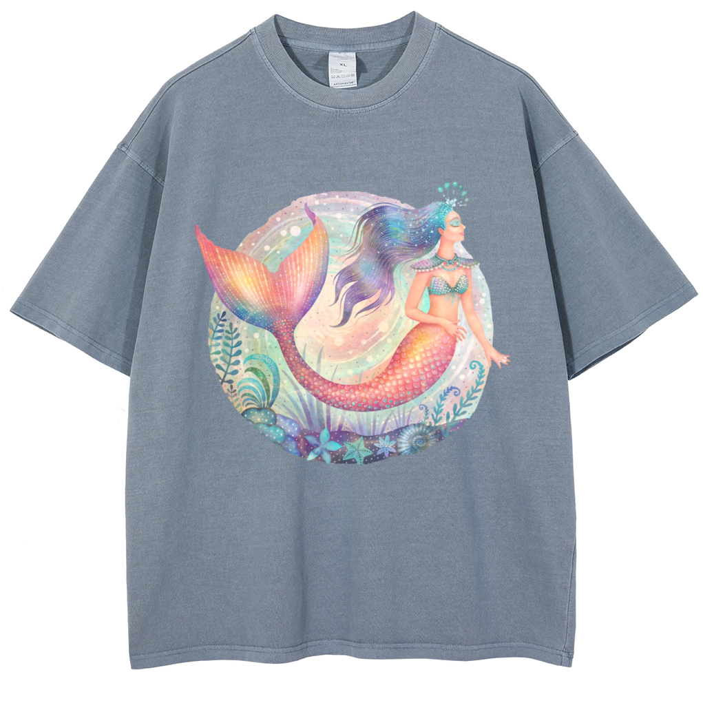 Mens Cotton Wash Solid T-Shirts Oversized Unisex Short Sleeve Streetwear Rap Hip Hop Basic Tee Tops