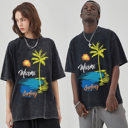 Unisex Vintage Solid Wash T-Shirts 2305101931
