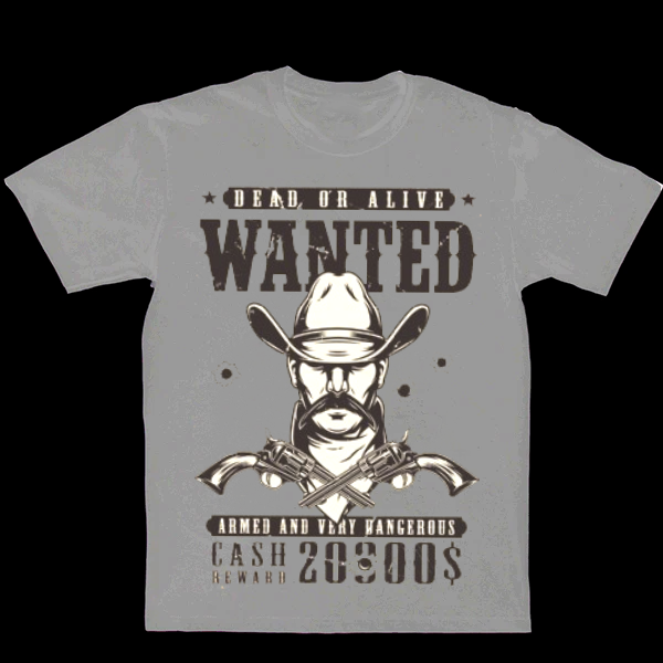 Cowboy Men's Casual Printed T-Shirt