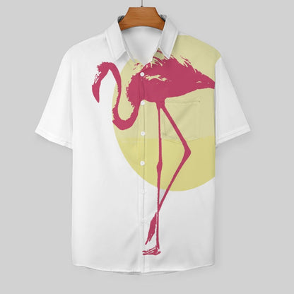 Men's Hawaiian Flamingo Print Vacation Shirt 2306101954