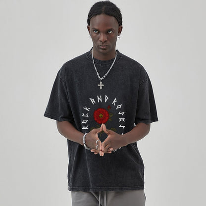 Unisex Vintage Solid Wash T-Shirts 2305102641