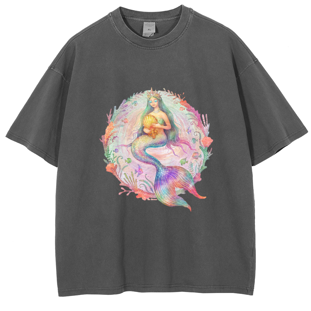 Mens Cotton Wash Solid T-Shirts Oversized Unisex Short Sleeve Streetwear Rap Hip Hop Basic Tee Tops