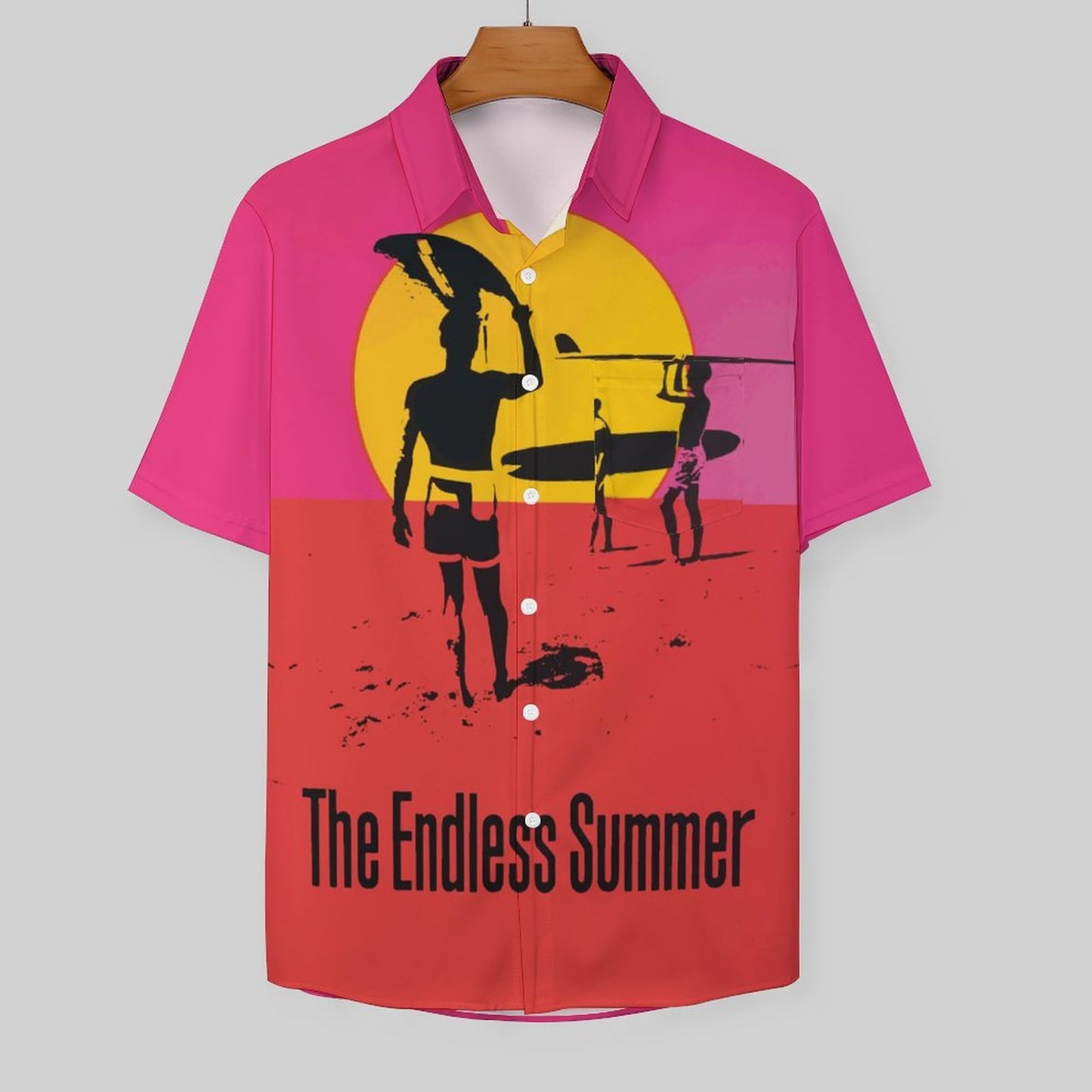 Men's The Endless Summer Print Casual Short Sleeve Shirt 2306102515