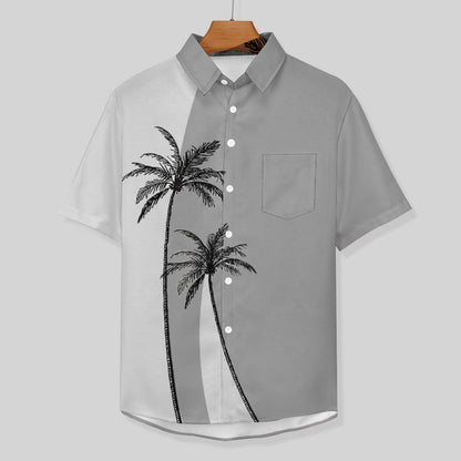 Coco Geometric Print Hawaiian Men's Casual Shirt