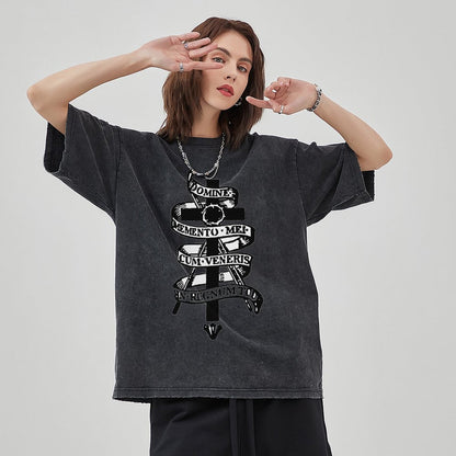 Unisex Vintage Solid Wash T-Shirts 2305103943