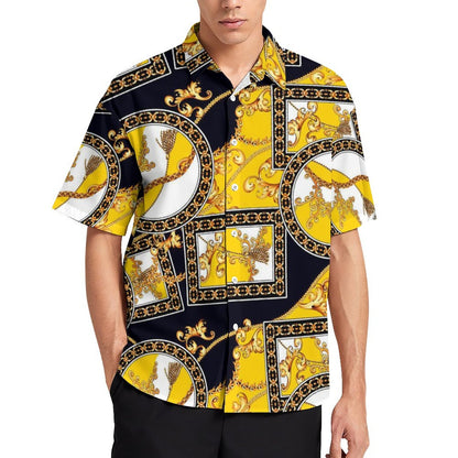 Men's Fashion Casual Printed Short Sleeve Shirts 2305107063