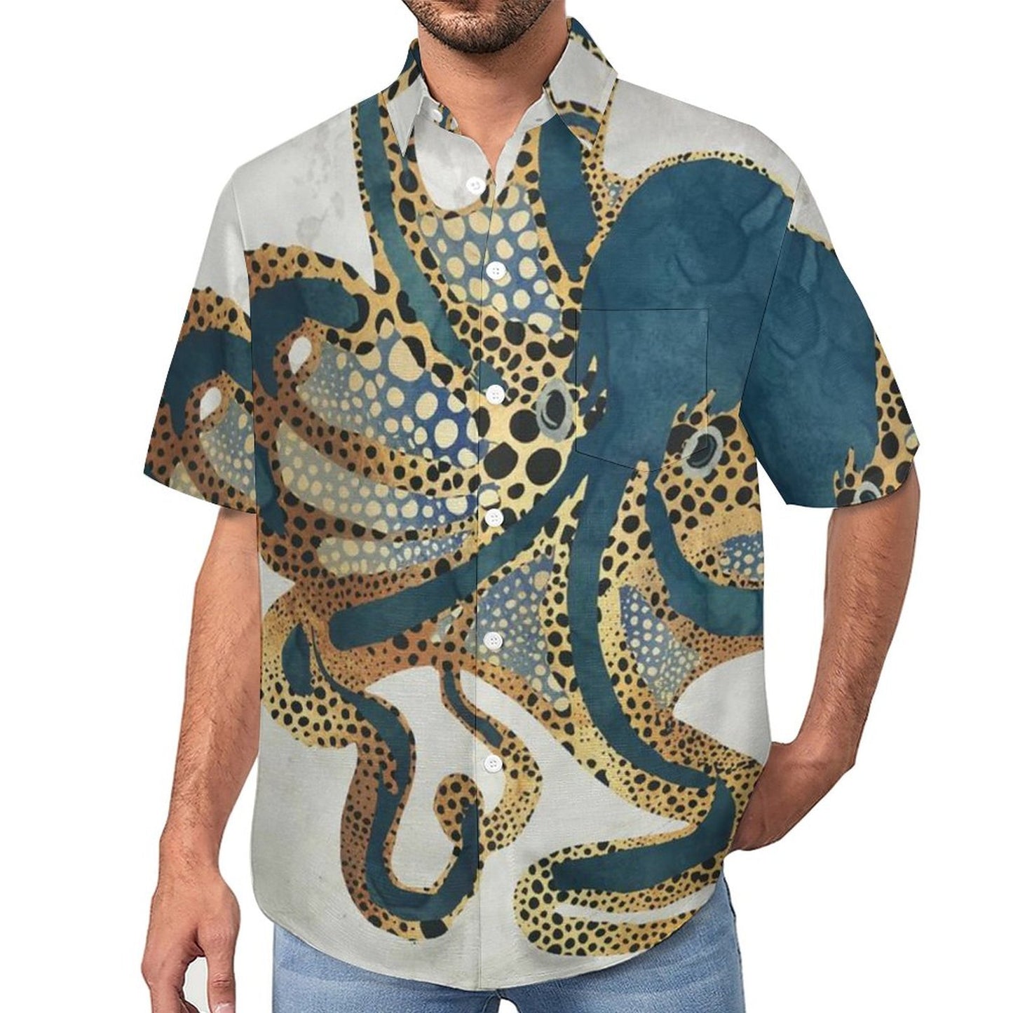 Men's Hawaiian Print Lapel Shirt 2304103195