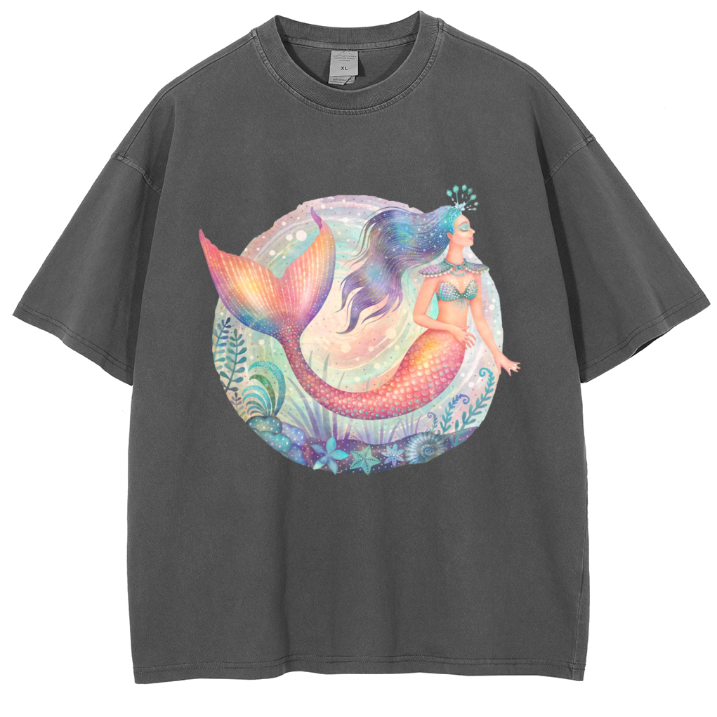 Mens Cotton Wash Solid T-Shirts Oversized Unisex Short Sleeve Streetwear Rap Hip Hop Basic Tee Tops