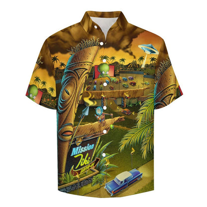Men's Abstract Print Short Sleeve Shirt  2305106439