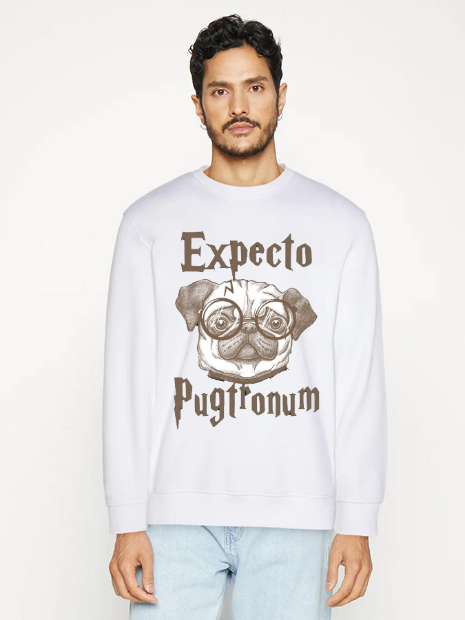 Unisex Round Neck Casual Printed Long Sleeve Sweatshirt