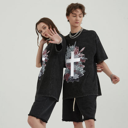 Unisex Vintage Solid Wash T-Shirts 2305103951