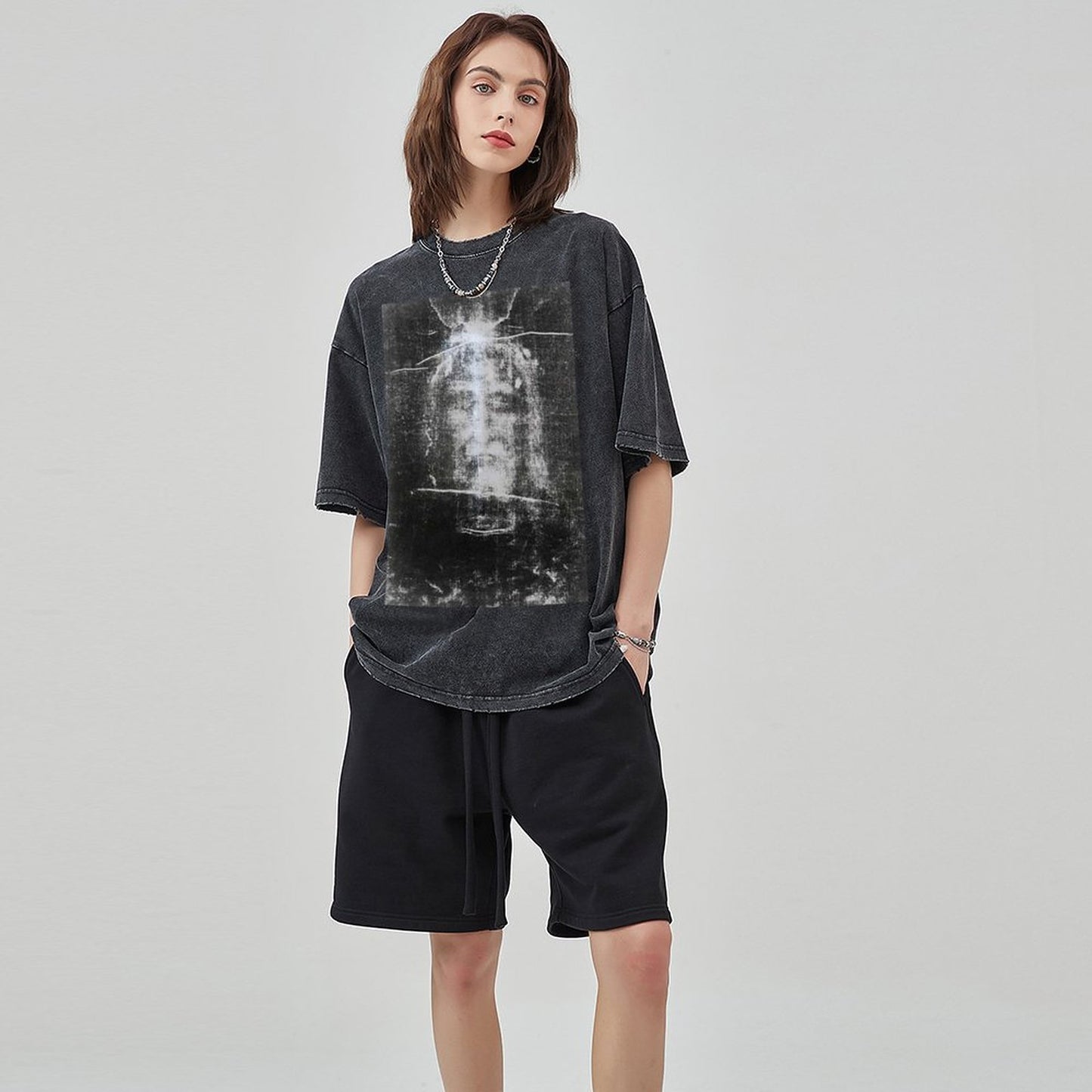 Unisex Vintage Solid Wash T-Shirts 2305103961