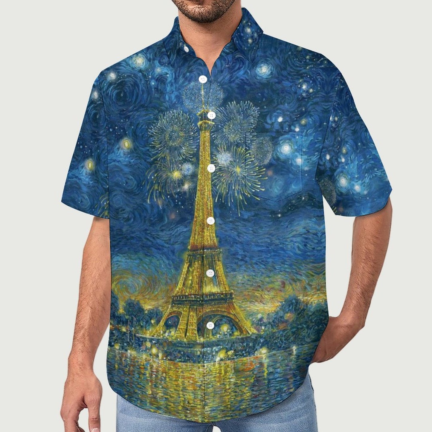 Men's Hawaiian Print Lapel Shirt 2304103199
