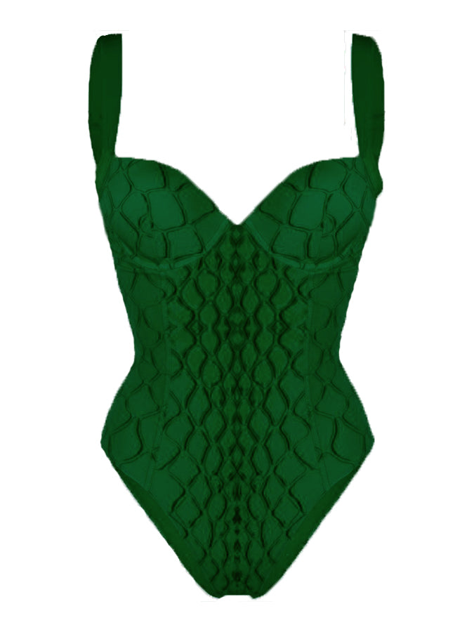 Textured Printed One Piece Swimsuits and Cover Up