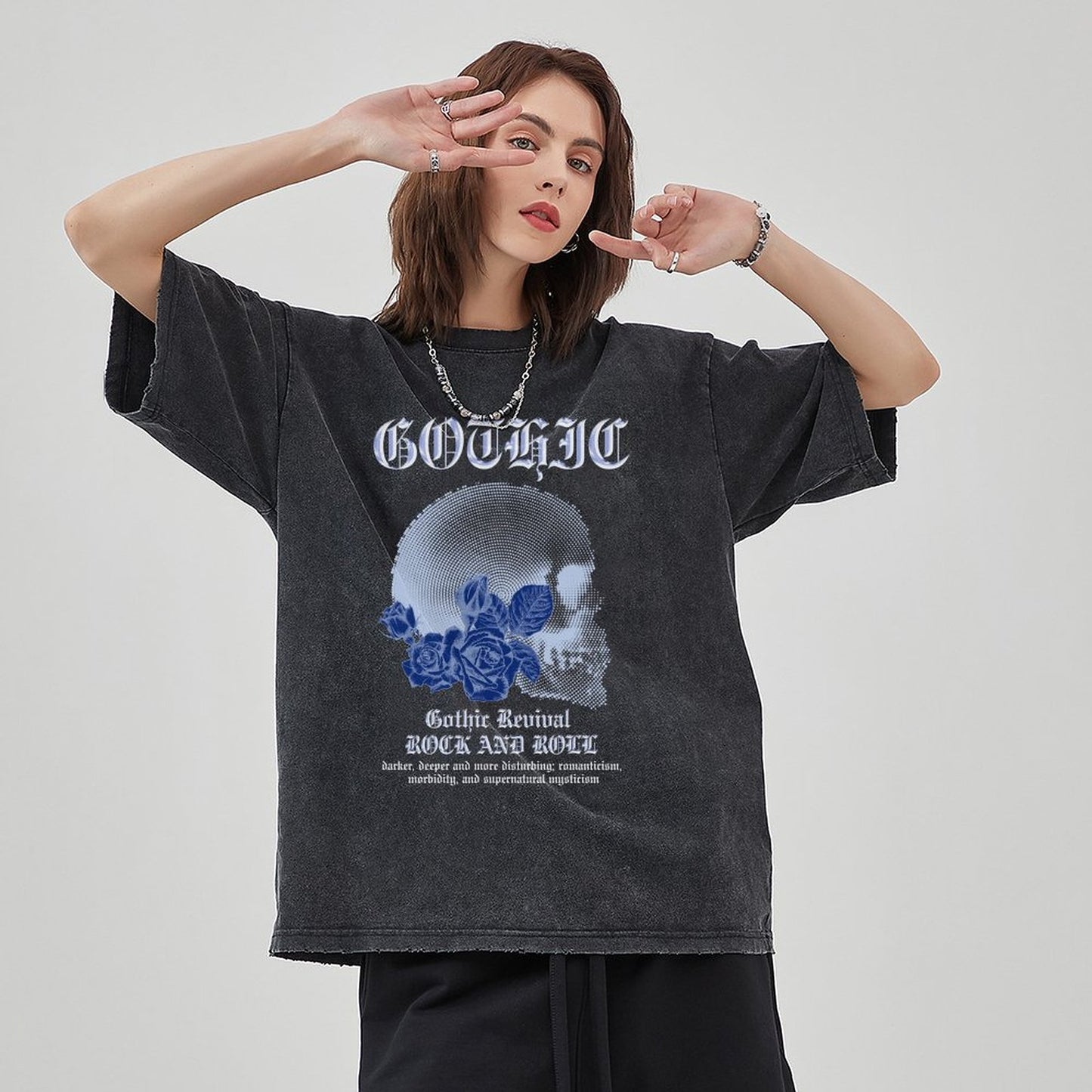 Unisex Vintage Solid Wash T-Shirts 2305102837