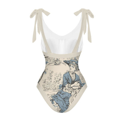 Casual Printed One-Piece Swimsuit And Cover Up 2305102461