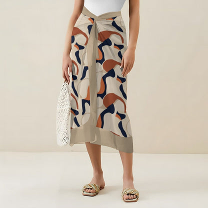 Casual Printed One-Piece Swimsuit And Cover Up 2305102602
